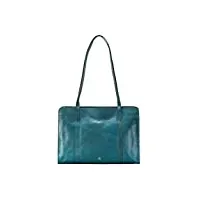 maxwell scott grand sac cabas porté épaule en cuir italien pour femme - rivara bleu turquoise