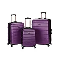 rockland melbourne valise rigide extensible à roulettes pivotantes, violet, taille unique, melbourne valise rigide extensible à roulettes pivotantes