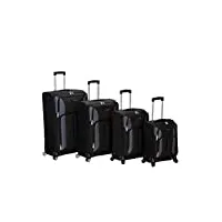rockland impact softside ensemble de valises à roulettes pivotantes, noir, 4-piece set (18/22/26/30), impact softside ensemble de valises à roulettes pivotantes