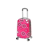 rockland vision valise rigide à roulettes pivotantes, perle rose., carry-on 20-inch, vision valise rigide à roulettes pivotantes