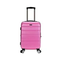 rockland melbourne valise rigide extensible à roulettes pivotantes, rose, carry-on 20-inch, melbourne valise rigide extensible à roulettes pivotantes