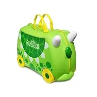 trunki valise à roulettes pour enfants et bagages à main pour enfants : valise à roulettes dudley le dinosaure (vert)