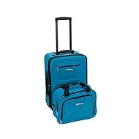 rockland ensemble de bagages droits softside fashion, turquoise, 2-piece set (14/19), ensemble de bagages