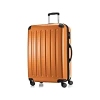 hauptstadtkoffer - alex - bagage rigide valise grande taille, trolley avec 4 roues multidirectionnelles, 75 cm, 119 litres, orange