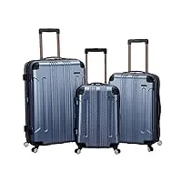 rockland valise rigide à roulettes pivotantes london, bleu, taille unique, valise rigide à roulettes pivotantes london