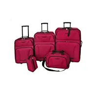 vidaxl set de valises 5 pcs trolley sac de voyage bagages trousse de toilette