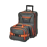 rockland ensemble de valises droites souples tendance, charbon, taille unique, ensemble de valises droites souples tendance