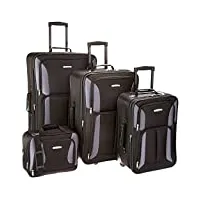 lot de 4 bagages à roulettes rockland, noir/gris (noir) - f32-black/gray