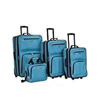 lot de 4 bagages à roulettes rockland, turquoise (turquoise) - f32