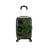 rockland safari valise rigide à roulettes pivotantes, camouflage, carry-on 20-inch, safari valise rigide à roulettes pivotantes