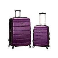 rockland melbourne valise rigide à roulettes extensibles, violet, taille unique, melbourne valise rigide à roulettes extensibles