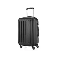 hauptstadtkoffer - spree - bagages cabine à main, valise rigide, trolley, abs, tsa, extra léger, extensible, 4 roues, 55 cm, 42 l, noir
