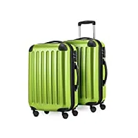 hauptstadtkoffer - alex lot de 2 bagages à main rigides brillants vert pomme 55 cm 42 l