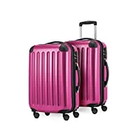 hauptstadtkoffer - alex – lot de 2 bagages à main rigides brillants, tsa, (s & s), 84 litres, rose, taille unique, bagage à main