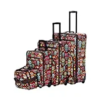 rockland lot de 4 valises - taille unique, chouette, taille unique, jungle softside ensemble de valises droites