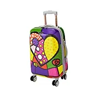 rockland vision valise rigide à roulettes pivotantes, cœur, carry-on 20-inch, vision valise rigide à roulettes pivotantes