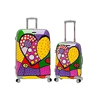 rockland lot de 2 valises droites, cœur, 2-piece set (20/28), departure ensemble de valises rigides à roulettes pivotantes
