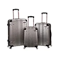 rockland london valise rigide à roulettes pivotantes, argenté. (argenté) - f190-silver