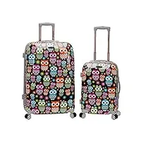 rockland lot de 2 valises droites, chouette, taille unique, lot de 2 valises droites
