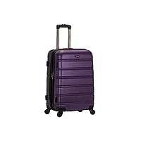 rockland melbourne valise rigide à roulettes extensibles, violet, checked-medium 24-inch, melbourne valise rigide à roulettes extensibles