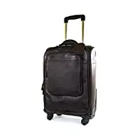 valise à roulettes en cuir super doux de qualité supérieure (noir ou marron)