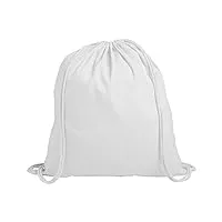 ebuygb lot de 10 sacs à dos en coton avec cordon de serrage pour enfant - gym natation sport pe - blanc