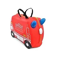 trunki valise à roulettes pour enfants et bagages à main pour enfants : valise à roulettes frank le camion de pompier (rouge)