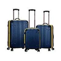 rockland london hardside spinner bagage à roulettes, bleu marine, 3-piece set (20/24/28), london hardside spinner bagage à roulettes