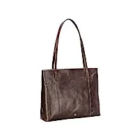 maxwell scott sac cabas personnalisable zippé en cuir italien pour féminin - athenea marron foncé