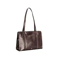 maxwell scott grand sac cabas personnalisable porté épaule en cuir italien pour féminin - rivara marron foncé