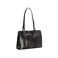 maxwell scott grand sac cabas personnalisable porté épaule en cuir italien pour féminin - rivara noir