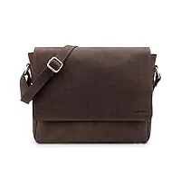 leabags sac bandoulière pour hommes et femmes | sac ordinateur portable en cuir véritable 14" | sac messager avec bandoulière | sac à main | sac de travail | sac de transport | naturel brun foncé