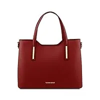 tuscany leather olimpia sac cabas en cuir rouge
