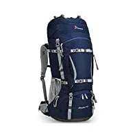 mountaintop 70l sac à dos trekking sac à dos de randonnée grand pour homme femme sac avec housse de pluie pour l'escalade,le camping,la randonnée pédestre, voyage et alpinisme