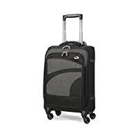 aerolite 55cm cabine bagage à main valise souple légere à 4 roulettes, approuvé pour ryanair, easyjet, air france, lufthansa, jet2, monarch et plus, garantie de 10 ans, noir/gris