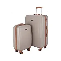 hauptstadtkoffer - wannsee - set de 2 valise bagages rigide, (s, l), tsa, champagne