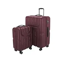 hauptstadtkoffer - havel - set de 2 valises rigides bagage trolley 4 roues - tsa - (s & l) - rouge