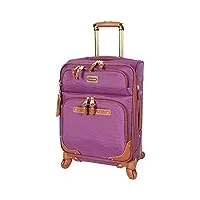 steve madden designer luggage collection – valise extensible légère et souple pour homme et femme – sac de transport durable de 50,8 cm avec 4 roulettes pivotantes, violet global, 51 cm