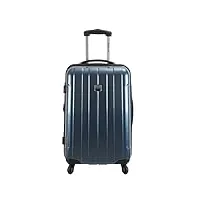 france bag valise 60 cm rigide bahamas mettallic bleue – moyen séjour