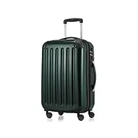 hauptstadtkoffer - alex - bagage à main cabine, trolley rigide extensible, tsa, 55 cm, 42 litres, verte forêt