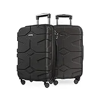 hauptstadtkoffer - x-köllln - set de 2 valises bagages à main trolley 55 x 40 x 23 cm, 4 roues, tsa, noir & graphite