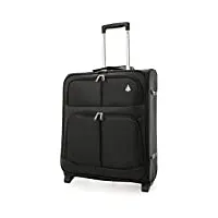 aerolite 56x45x25 cabine bagage easyjet taille maximale 60l bagage à main valise souple légere à 2 roulettes, pour jet2, british airways, 56cm, garantie de 10 ans, noir