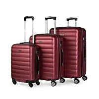 itaca - valises. lot de valise rigides 4 roulettes - valise grande taille, valise soute avion, bagages pour voyages.ensemble valise voyage. verrouillage à combinaison 71200, grenade