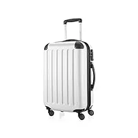 hauptstadtkoffer - spree - bagages cabine à main, valise rigide, trolley, abs, tsa, extra léger, extensible, 4 roues, 55 cm, 42 l, blanc