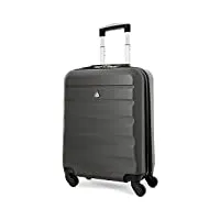 aerolite 55x40x20 ryanair taille maximale 40l abs cabine bagage à main valise rigide légere à 4 roulettes, pour easyjet, lufthansa et plus, gris foncé