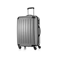 hauptstadtkoffer - alex - bagage à main rigide, valise cabine, 4 roues doubles, 55 cm, 42 litres, argent