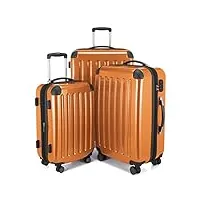 hauptstadtkoffer - alex - bagage à main rigide, valise cabine, 4 roues doubles, 55 cm, 42 litres, orange