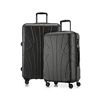 suitline - set de 2 valises (66 cm, 76 cm), bagage de taille moyenne et valise grande rigide, extensible, trolley légere, tsa, graphite