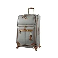 steve madden valise souple à carreaux de 71,1 cm – extensible pour plus de capacité d'emballage – sac léger avec roulettes pivotantes, gris harlo, 71.12 cm