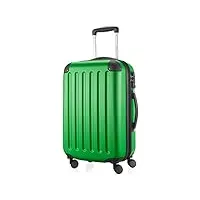 hauptstadtkoffer - spree - bagages cabine à main, valise rigide, trolley, abs, tsa, extra léger, extensible, 4 roues, 55 cm, 42 l, vert